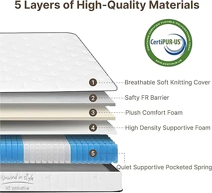 Foam hybrid mattress perfect for bedroom sleep comfort