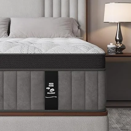 KISSBAYS 14-inch hybrid queen mattress with memory foam and pocket springs