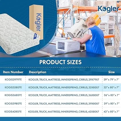 Kogler trucker mattress featuring innerspring hybrid with comfort foam