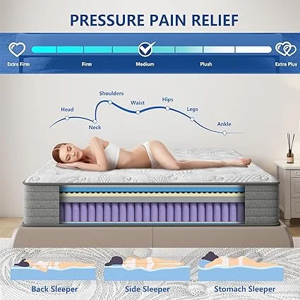 KOW mattress with cooling gel memory foam for comfortable sleep