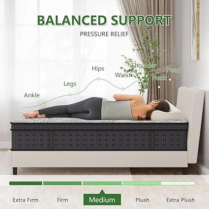 KOW twin mattress providing pressure relief and upgraded support