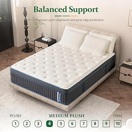 Lechepussleep medium plush mattress in a box for motion isolation