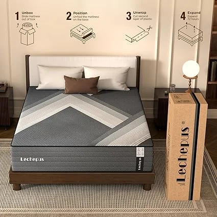 Safe, fiberglass-free construction of Lechepussleep California King mattress