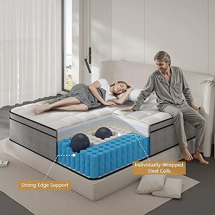 LETMOON king mattress with individually pocket springs for pressure relief