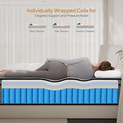 LETMOON medium firm king mattress with cooling memory foam