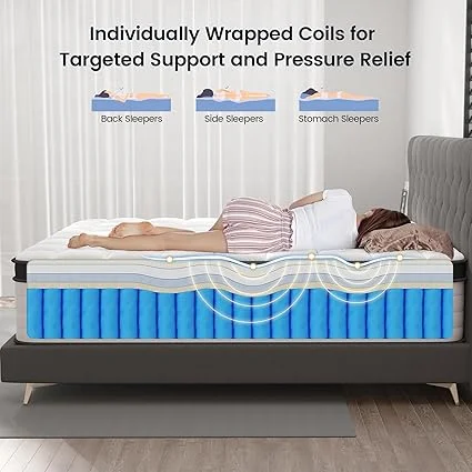 Pressure relief LETMOON queen mattress delivered in a box
