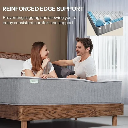 Life Balance queen mattress compressed in bed-in-a-box packaging