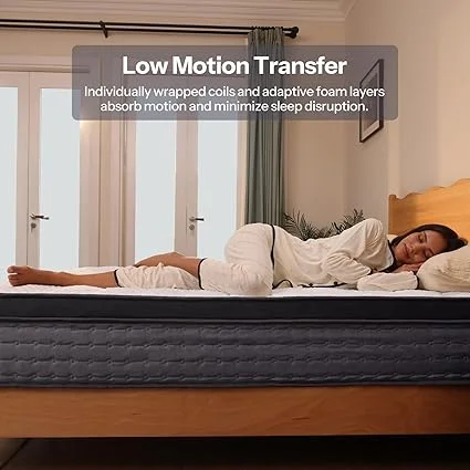 CertiPUR-US certified queen mattress showing pressure relief foam layers