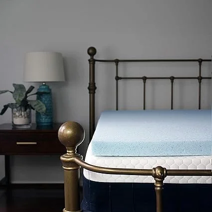 Close-up of Lounj RV mattress topper with cooling gel memory foam