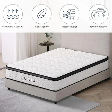 LPLEA hybrid mattress with noise-free independent spring system