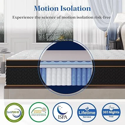 10-inch thick queen mattress with durable construction