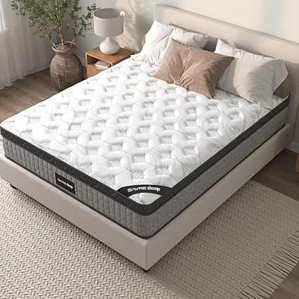 Luxizawmlinium queen mattress in a box with hybrid cooling gel memory foam