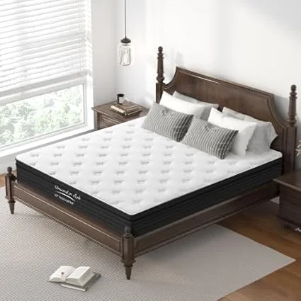 Luxizawmlinium 12-inch queen mattress in a box with memory foam hybrid construction