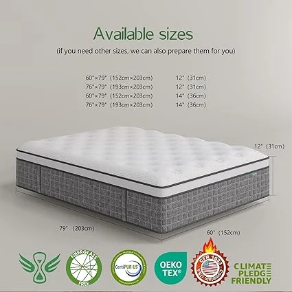 Memory foam and pocket springs in Luxysea mattress for back pain relief