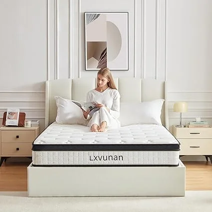 Lxvunan queen mattress with gel memory foam and independent bag springs