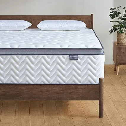 Lynnbery queen mattress with memory foam and pocket springs
