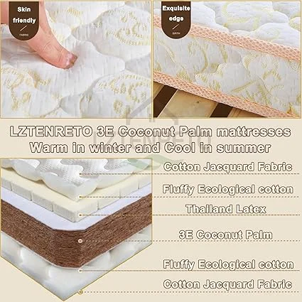 Coconut coir floor mattress pad for comfortable bedding