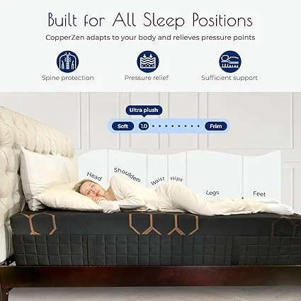 Marquis hybrid mattress with CertiPUR-US certification and 5-year warranty label