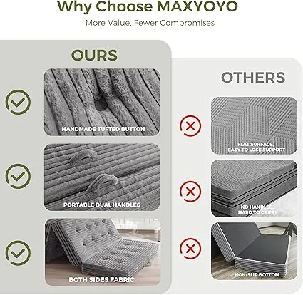 Detail of supportive foam filling in mattress