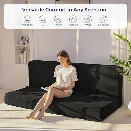 Versatile folding mattress with handles by MAXYOYO, easy to move and store