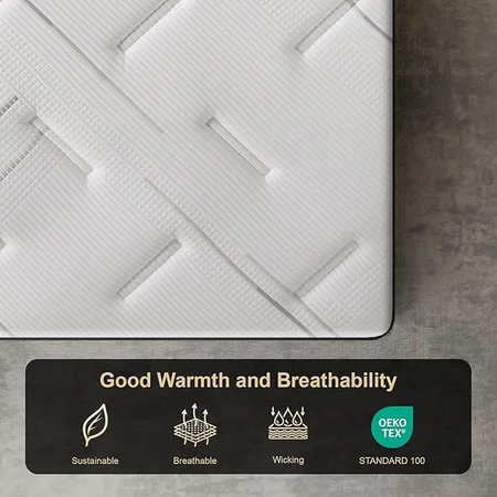 Medium firm hybrid mattress with memory foam and individual pocket springs