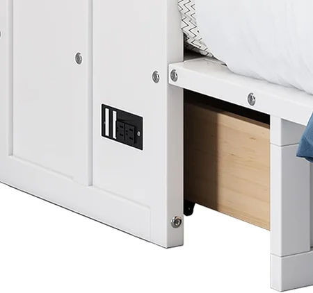 MERITLINE white wood Murphy chest bed looking like closed cabinet