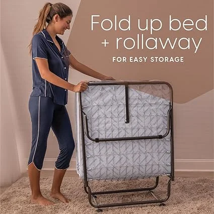 Milliard 31x74 folding cot with mattress fully set up for sleeping