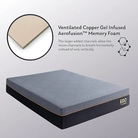 12-inch medium plush mattress with copper cooling technology