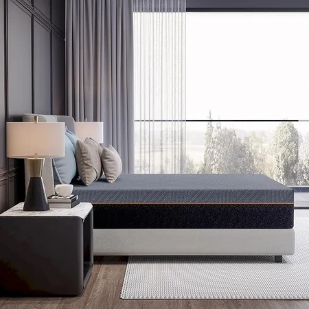 Close-up of copper-infused memory foam mattress layers