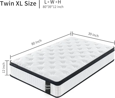 12 inch MoBtovs mattress with 7-zone memory foam for pressure relief