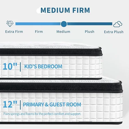 Side view of MoBtovs Twin XL mattress showing layered construction