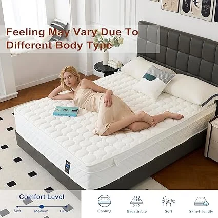 Breathable white MRH mattress providing pressure relief and comfort