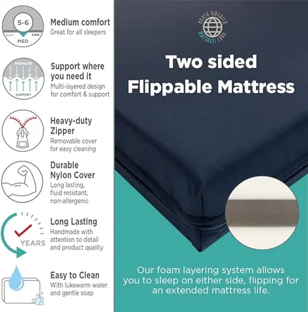 Temperature regulating multi-density foam in truck sleeper mattress