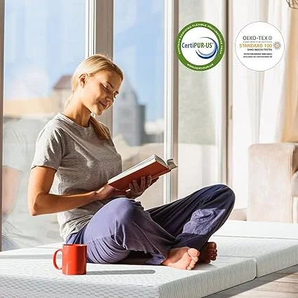 MUUEGM folding guest bed mattress with non-slip bottom for stability