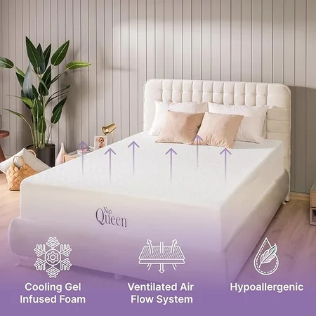 Hypoallergenic white cover details of NapQueen mattress