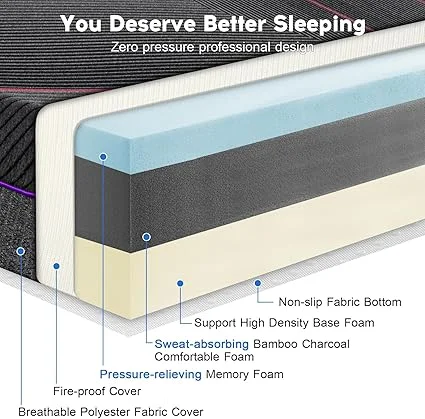 Person testing pressure relief on Nelaukoko queen mattress, showing contouring support