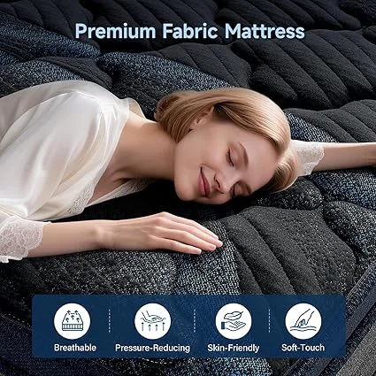 Medium firm queen mattress with individual pocket springs for motion isolation