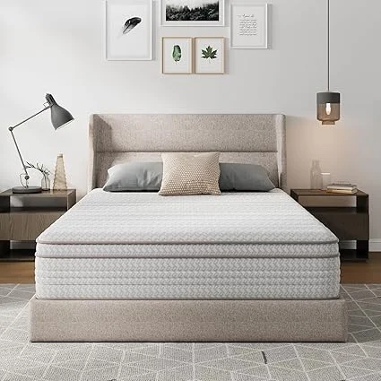 Novilla 10 inch king hybrid mattress in a box, unboxed and ready for use
