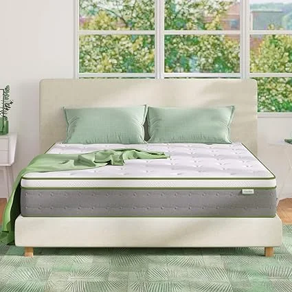 Novilla 10 inch hybrid pillow top mattress in California king size