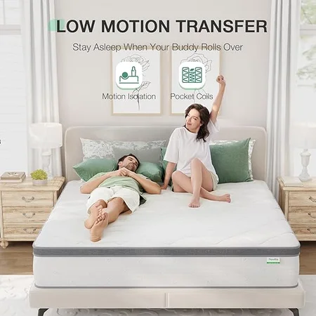 CertiPUR-US certified Novilla king size hybrid mattress