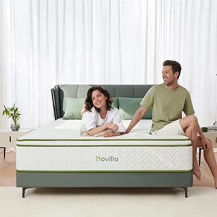 Novilla hybrid mattress in a box with easy setup process