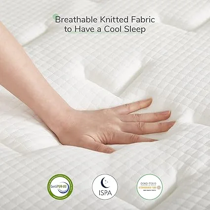 Novilla hybrid mattress showing gel foam and innerspring layers