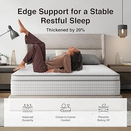 Pressure relief from Novilla hybrid mattress pocket coil system