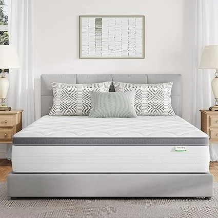 Novilla 12-inch hybrid queen mattress with innerspring and foam layers