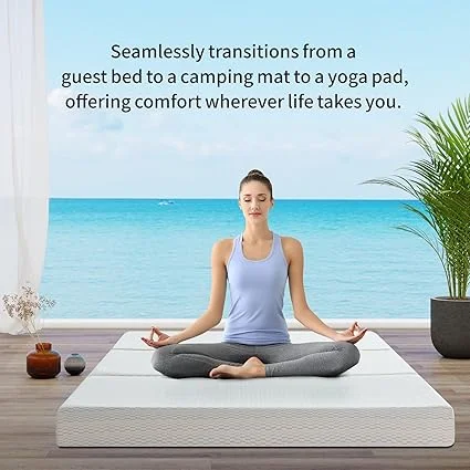 Opoiar 6-inch thick tri-folding mattress that converts to sofa bed