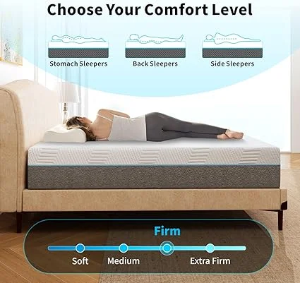 80x60 inch memory foam bed designed for back pain relief
