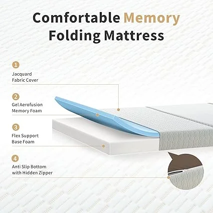 Opoiar memory foam mattress with included storage bag for compact storage