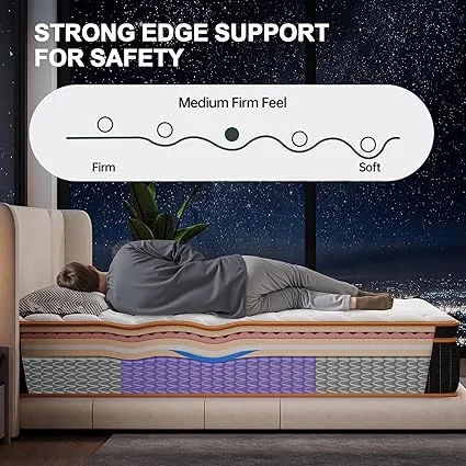 Pressure relief and medium firm comfort in Ovwyk queen mattress