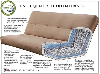 Pemberly Row mattress providing comfortable sleeping surface on sofa bed