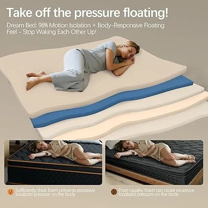12 inch queen size mattress compressed in a box for easy delivery